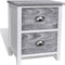 vidaXL - Nachtkastjes - 2 - st - met - 2 - lades - grijs - en - wit