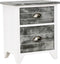 vidaXL - Nachtkastjes - 2 - st - met - 2 - lades - grijs - en - wit