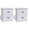 vidaXL - Nachtkastjes - 2 - st - met - 2 - lades - wit