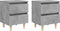 vidaXL - Nachtkastjes - 2 - st - met - grenenhouten - poten - 40x35x50 - cm - betongrijs
