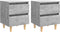 vidaXL - Nachtkastjes - 2 - st - met - grenenhouten - poten - 40x35x50 - cm - betongrijs