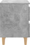 vidaXL - Nachtkastjes - 2 - st - met - grenenhouten - poten - 40x35x50 - cm - betongrijs