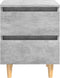 vidaXL - Nachtkastjes - 2 - st - met - grenenhouten - poten - 40x35x50 - cm - betongrijs