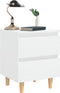 vidaXL - Nachtkastjes - 2 - st - met - grenenhouten - poten - 40x35x50 - cm - wit