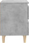 vidaXL - Nachtkastjes - 2 - st - met - grenenhouten - poten - 40x35x50 - cm - betongrijs