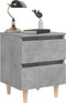 vidaXL - Nachtkastjes - 2 - st - met - grenenhouten - poten - 40x35x50 - cm - betongrijs