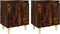 vidaXL - Nachtkastjes - 2 - st - met - houten - poten - 40x30x50 - cm - gerookt - eiken
