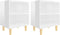 vidaXL - Nachtkastjes - 2 - st - met - houten - poten - 40x30x50 - cm - hoogglans - wit