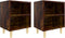 vidaXL - Nachtkastjes - 2 - st - met - houten - poten - 40x30x50 - cm - gerookt - eiken