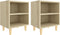 vidaXL - Nachtkastjes - 2 - st - met - houten - poten - 40x30x50 - cm - sonoma - eiken