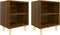 vidaXL - Nachtkastjes - 2 - st - met - houten - poten - 40x30x50 - cm - bruin - eikenkleur