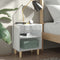 vidaXL - Nachtkastjes - 2 - st - met - houten - poten - 40x30x50 - cm - hoogglans - wit