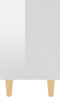 vidaXL - Nachtkastjes - 2 - st - met - houten - poten - 40x30x50 - cm - hoogglans - wit