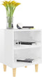 vidaXL - Nachtkastjes - 2 - st - met - houten - poten - 40x30x50 - cm - hoogglans - wit