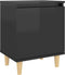 vidaXL - Nachtkastjes - 2 - st - met - houten - poten - 40x30x50 - cm - hoogglans - zwart
