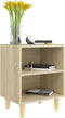 vidaXL - Nachtkastjes - 2 - st - met - houten - poten - 40x30x50 - cm - sonoma - eiken