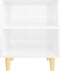 vidaXL - Nachtkastjes - 2 - st - met - houten - poten - 40x30x50 - cm - hoogglans - wit