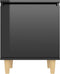 vidaXL - Nachtkastjes - 2 - st - met - houten - poten - 40x30x50 - cm - hoogglans - zwart
