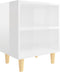 vidaXL - Nachtkastjes - 2 - st - met - houten - poten - 40x30x50 - cm - hoogglans - wit