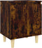 vidaXL - Nachtkastjes - 2 - st - met - houten - poten - 40x30x50 - cm - gerookt - eiken