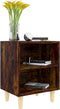 vidaXL - Nachtkastjes - 2 - st - met - houten - poten - 40x30x50 - cm - gerookt - eiken