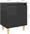 vidaXL - Nachtkastjes - 2 - st - met - houten - poten - 40x30x50 - cm - hoogglans - zwart