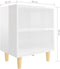 vidaXL - Nachtkastjes - 2 - st - met - houten - poten - 40x30x50 - cm - hoogglans - wit