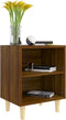 vidaXL - Nachtkastjes - 2 - st - met - houten - poten - 40x30x50 - cm - bruin - eikenkleur