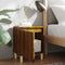 vidaXL - Nachtkastjes - 2 - st - met - houten - poten - 40x30x50 - cm - bruin - eikenkleur