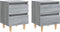 vidaXL - Nachtkastjes - 2 - st - met - houten - poten - 40x35x50 - cm - grijs - sonoma