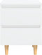 vidaXL - Nachtkastjes - 2 - st - met - houten - poten - 40x35x50 - cm - hoogglans - wit