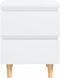 vidaXL - Nachtkastjes - 2 - st - met - houten - poten - 40x35x50 - cm - hoogglans - wit