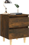 vidaXL - Nachtkastjes - 2 - st - met - houten - poten - 40x35x50 - cm - gerookt - eiken