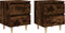 vidaXL - Nachtkastjes - 2 - st - met - houten - poten - 40x35x50 - cm - gerookt - eiken