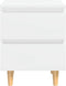 vidaXL - Nachtkastjes - 2 - st - met - houten - poten - 40x35x50 - cm - hoogglans - wit