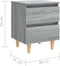 vidaXL - Nachtkastjes - 2 - st - met - houten - poten - 40x35x50 - cm - grijs - sonoma