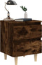 vidaXL - Nachtkastjes - 2 - st - met - houten - poten - 40x35x50 - cm - gerookt - eiken