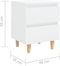 vidaXL - Nachtkastjes - 2 - st - met - houten - poten - 40x35x50 - cm - hoogglans - wit