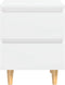 vidaXL - Nachtkastjes - 2 - st - met - houten - poten - 40x35x50 - cm - hoogglans - wit