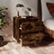 vidaXL - Nachtkastjes - 2 - st - met - houten - poten - 40x35x50 - cm - gerookt - eiken