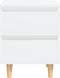 vidaXL - Nachtkastjes - 2 - st - met - houten - poten - 40x35x50 - cm - hoogglans - wit
