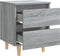 vidaXL - Nachtkastjes - 2 - st - met - houten - poten - 40x35x50 - cm - grijs - sonoma