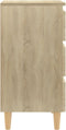 vidaXL - Nachtkastjes - 2 - st - met - houten - poten - 40x35x69 - cm - sonoma - eiken