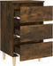 vidaXL - Nachtkastjes - 2 - st - met - houten - poten - 40x35x69 - cm - gerookt - eiken