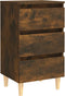 vidaXL - Nachtkastjes - 2 - st - met - houten - poten - 40x35x69 - cm - gerookt - eiken