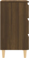 vidaXL - Nachtkastjes - 2 - st - met - houten - poten - 40x35x69 - cm - bruineikenkleur