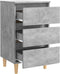 vidaXL - Nachtkastjes - 2 - st - met - houten - poten - 40x35x69 - cm - betongrijs