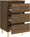 vidaXL - Nachtkastjes - 2 - st - met - houten - poten - 40x35x69 - cm - bruineikenkleur
