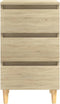 vidaXL - Nachtkastjes - 2 - st - met - houten - poten - 40x35x69 - cm - sonoma - eiken