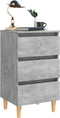 vidaXL - Nachtkastjes - 2 - st - met - houten - poten - 40x35x69 - cm - betongrijs